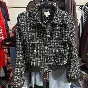 Heyson Black and White Tweed Blazer size Large